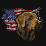 Patriotic Golden Retriever American Flag - Women's V-Neck T-Shirt