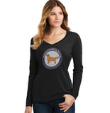 Grateful Golden Rescue Logo - Women's V-Neck Long Sleeve T-Shirt