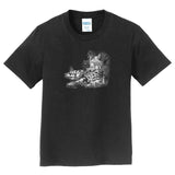 Bobcat Resting on Black - Kids' Unisex T-Shirt