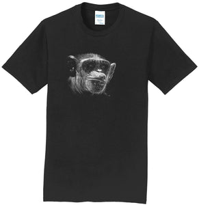 Chimp on Black - Adult Unisex T-Shirt