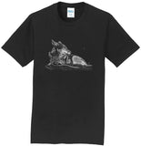 Coyote on Black - Adult Unisex T-Shirt