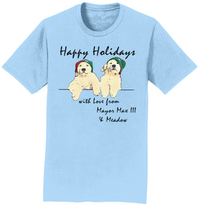 Happy Holidays from Mayor Max III and Meadow - Adult Unisex T-Shirt