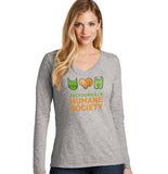 JHS Logo - Women's V-Neck Long Sleeve T-Shirt