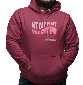 JHS My Cat Is My Valentine - Adult Unisex Hoodie Sweatshirt