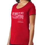 JHS My Dog Is My Valentine - Women's V-Neck T-Shirt
