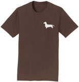 Dachshund Left Chest Silhouette - Adult Unisex T-Shirt