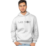 Paw Text Lab Dad - Adult Unisex Hoodie Sweatshirt