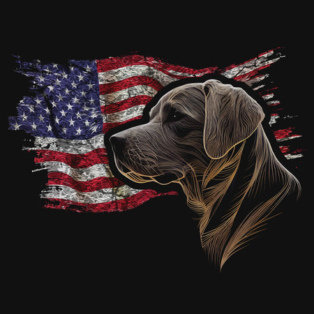 Patriotic Labrador Retriever 1 American Flag - Women's V-Neck T-Shirt