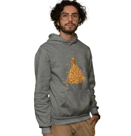 Leaf Pile and Dachshund - Adult Unisex Hoodie Sweatshirt