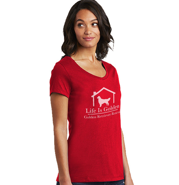 Life is Golden Logo - Women's V-Neck T-Shirt