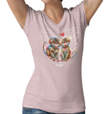 Baboon Love Heart - Women's V-Neck T-Shirt
