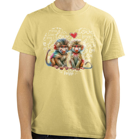 Baboon Love Heart - Adult Unisex T-Shirt