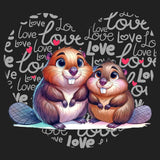 Beaver Love Heart - Women's V-Neck T-Shirt
