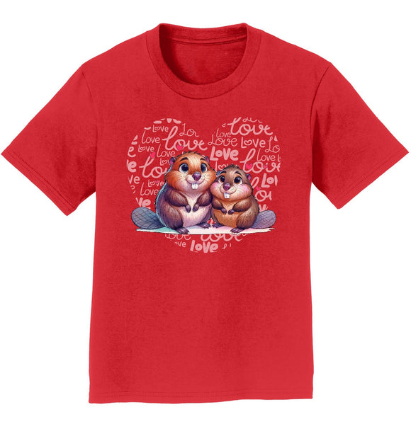 Beaver Love Heart - Kids' Unisex T-Shirt