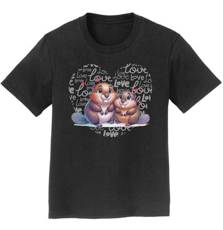 Beaver Love Heart - Kids' Unisex T-Shirt