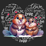 Beaver Love Heart - Adult Unisex Hoodie Sweatshirt