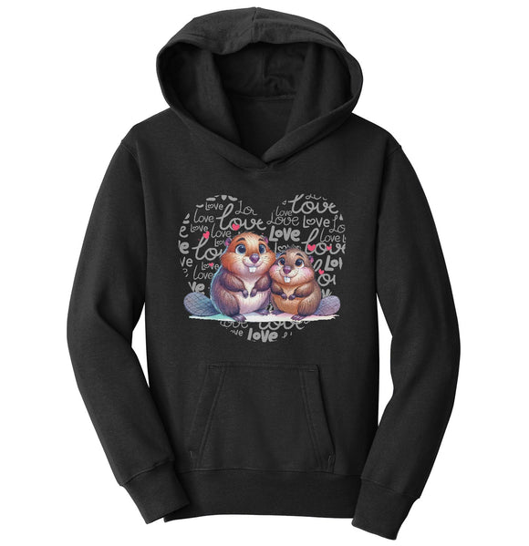 Beaver Love Heart - Kids' Unisex Hoodie Sweatshirt