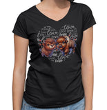 Bison Love Heart - Women's V-Neck T-Shirt