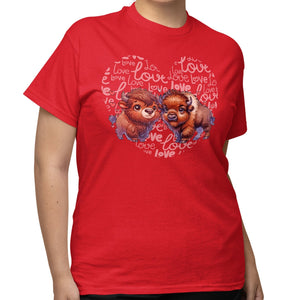 Bison Love Heart - Adult Unisex T-Shirt