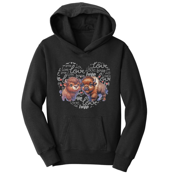 Bison Love Heart - Kids' Unisex Hoodie Sweatshirt