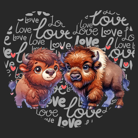 Bison Love Heart - Kids' Unisex Hoodie Sweatshirt