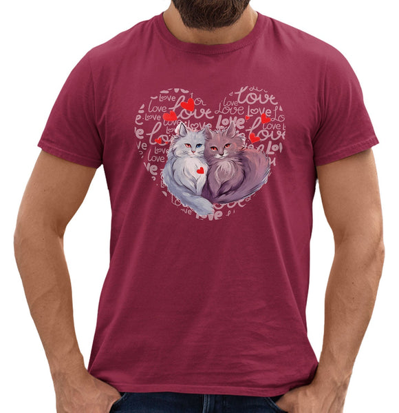 Cat Love Heart - Adult Unisex T-Shirt