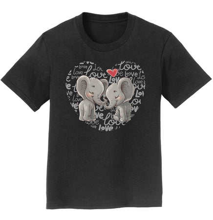 Elephant Love Heart - Kids' Unisex T-Shirt