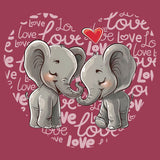 Elephant Love Heart - Adult Unisex T-Shirt