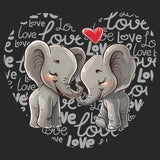 Elephant Love Heart - Kids' Unisex Hoodie Sweatshirt