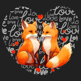 Fox Love Heart - Women's V-Neck T-Shirt