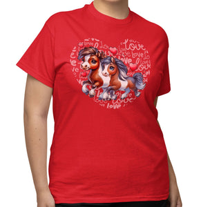 Horse Love Heart - Adult Unisex T-Shirt