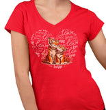 Tiger Love Heart - Women's V-Neck T-Shirt