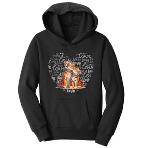 Tiger Love Heart - Kids' Unisex Hoodie Sweatshirt