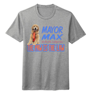 Mayor Max The Paw is the Law - Adult Tri-Blend T-Shirt