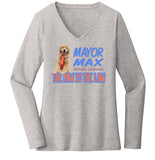 Mayor Max The Paw is the Law - Women's V-Neck Long Sleeve T-Shirt