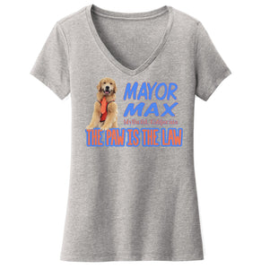 Mayor Max The Paw is the Law - Women's V-Neck T-Shirt