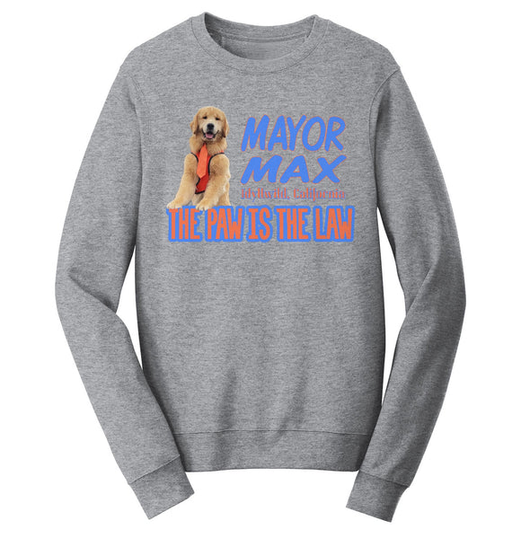 Mayor Max The Paw is the Law - Adult Unisex Crewneck Sweatshirt