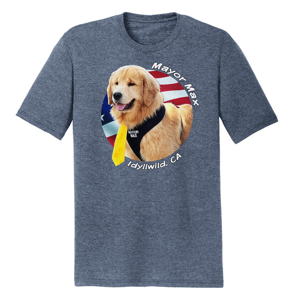Mayor Max USA Flag Circle - Adult Tri-Blend T-Shirt