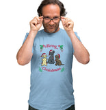 Merry Christmas 3 Labs - Adult Unisex T-Shirt