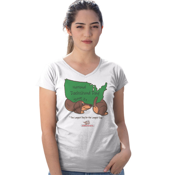 National Dachshund Day - Women's V-Neck T-Shirt