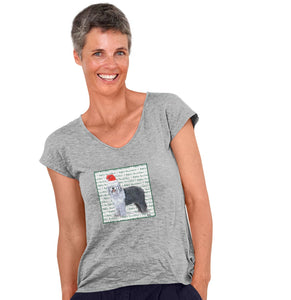 Old English Sheepdog Happy Howlidays Text - Women's V-Neck T-Shirt