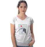 Old English Sheepdog Happy Howlidays Text - Women's V-Neck T-Shirt
