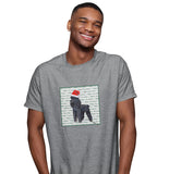 Poodle (Black) Happy Howlidays Text - Adult Unisex T-Shirt