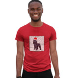 Poodle (Black) Happy Howlidays Text - Adult Unisex T-Shirt