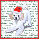 Poodle Puppy Happy Howlidays Text - Adult Unisex T-Shirt