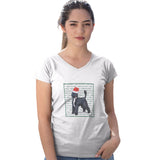 Portuguese Water Dog Happy Howlidays Text - Women's V-Neck T-Shirt