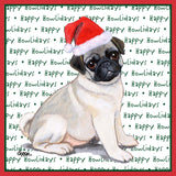 Pug Puppy Happy Howlidays Text - Adult Unisex Long Sleeve T-Shirt