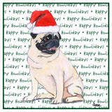 Pug Happy Howlidays Text - Women's V-Neck T-Shirt