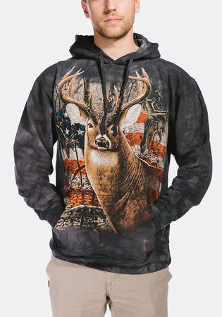 Patriotic Buck - Adult Unisex Hoodie Sweatshirt