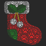 Paw Christmas Stocking - Kids' Unisex T-Shirt